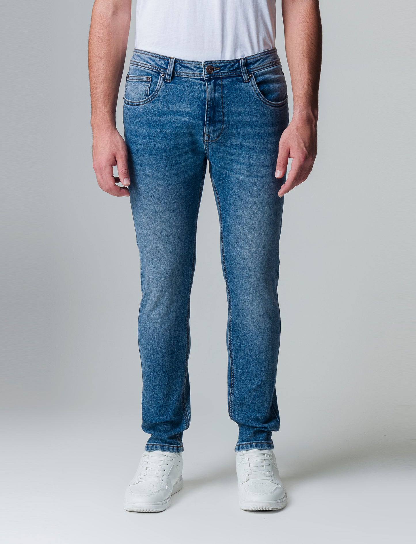 Jeans skinny fit blu medio da uomo - Denim