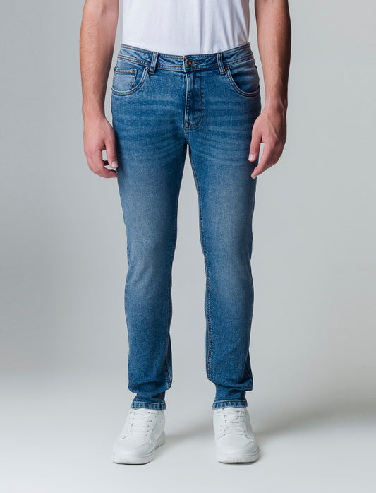 Jeans skinny fit blu medio da uomo - Denim