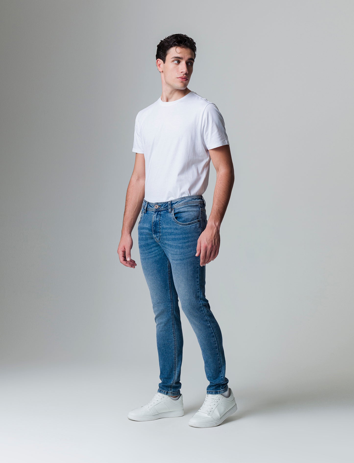 Jeans skinny fit blu medio da uomo - Denim