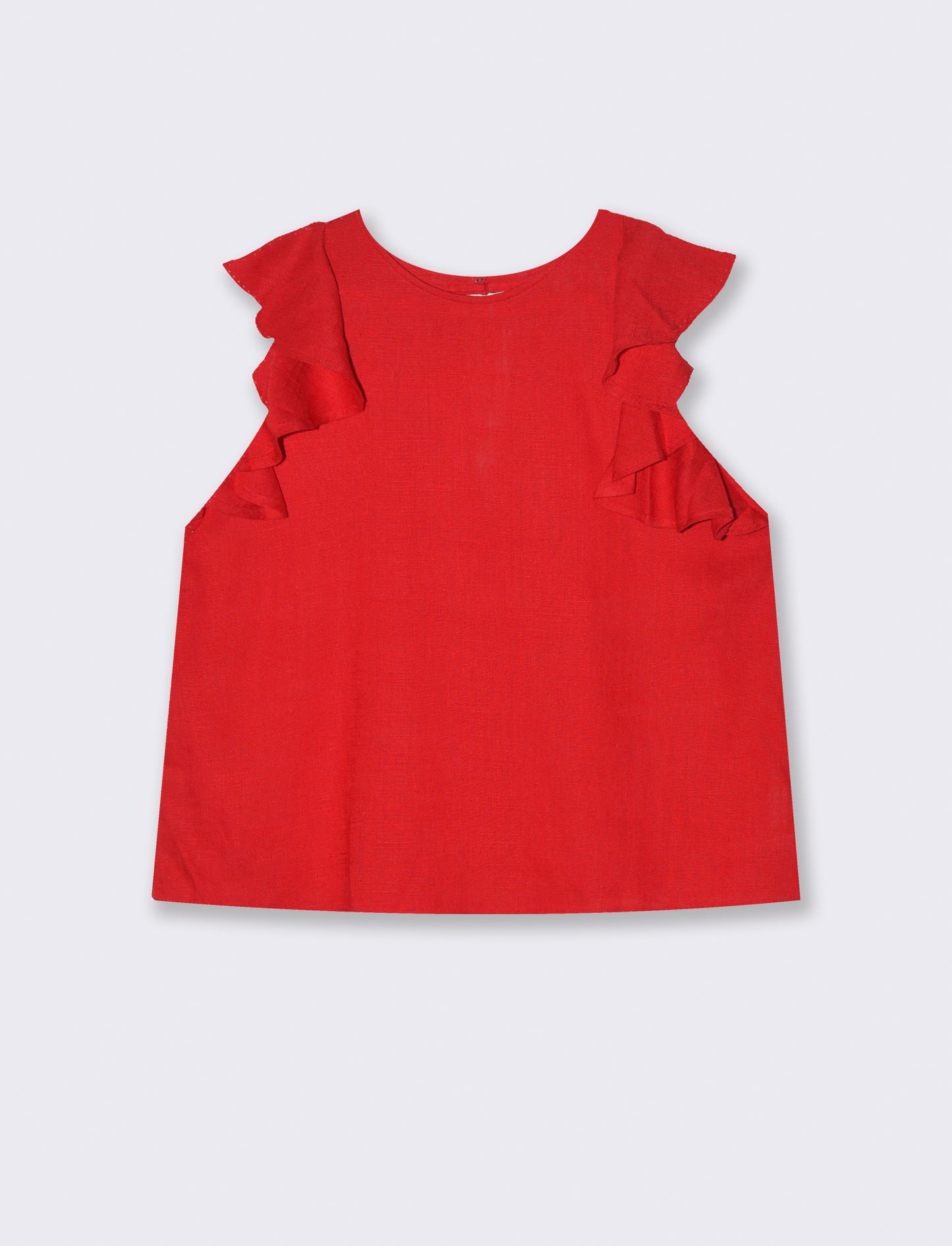Top con rouches da donna - Rosso scarlatto