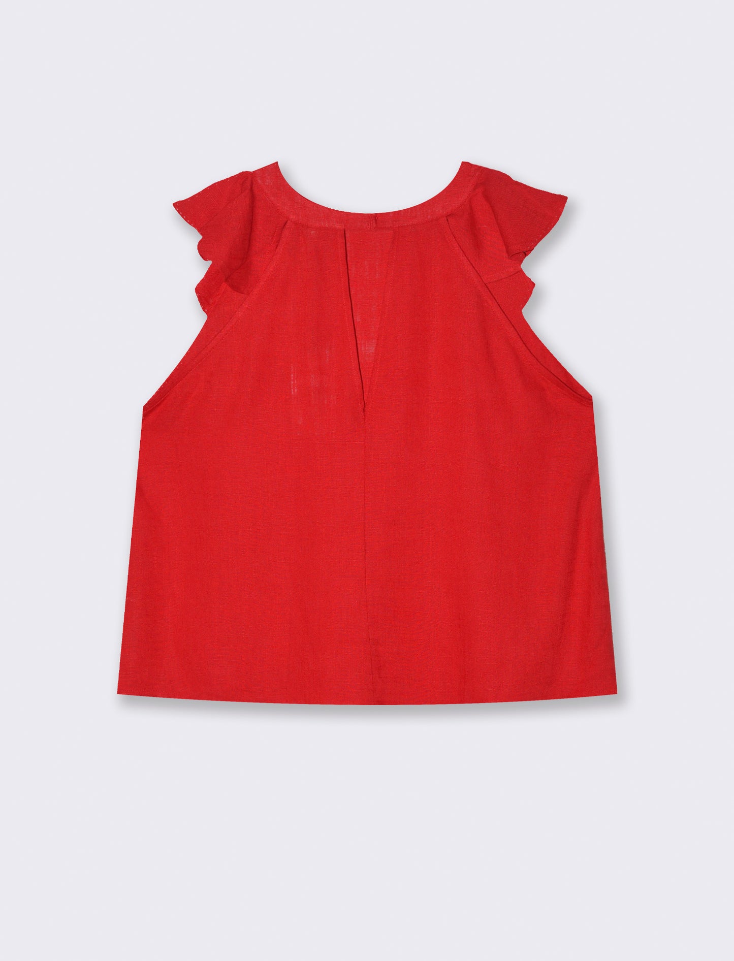 Top con rouches da donna - Rosso scarlatto