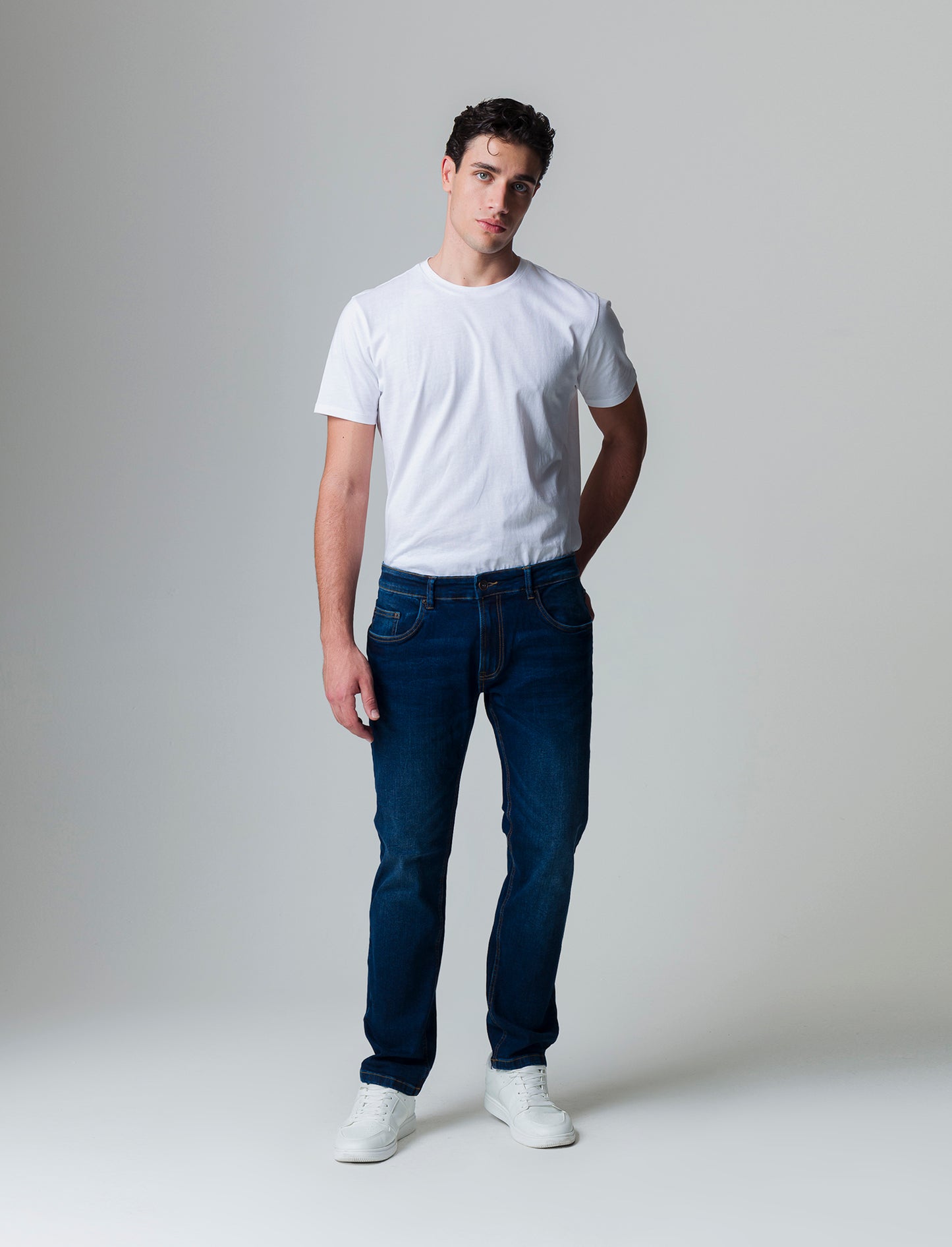 Jeans slim fit blu scuro da uomo - Denim