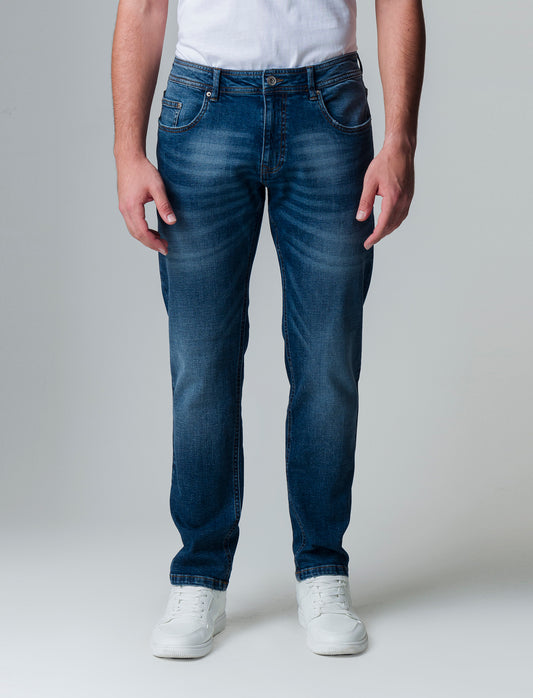 Jeans regular fit blu medio da uomo - Denim