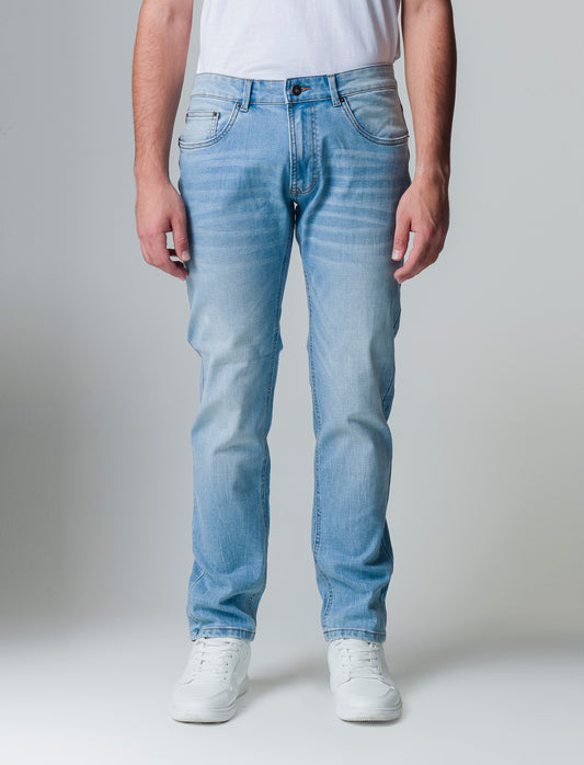 Jeans slim fit blu chiaro da uomo - Denim