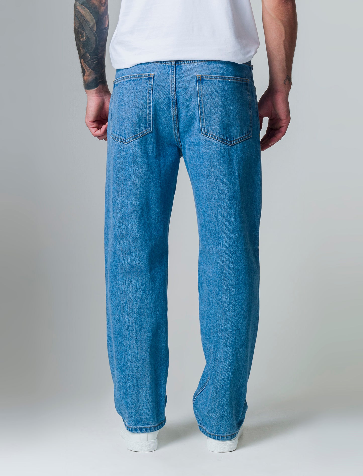 Jeans baggy fit blu medio da uomo - Denim