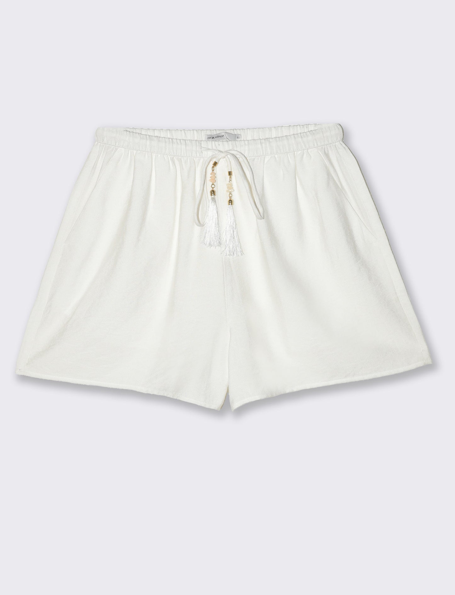 Short con elastico in vita da donna - Bianco