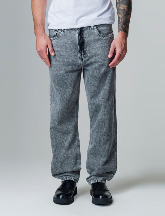 Jeans baggy fit grigio medio da uomo - Denim