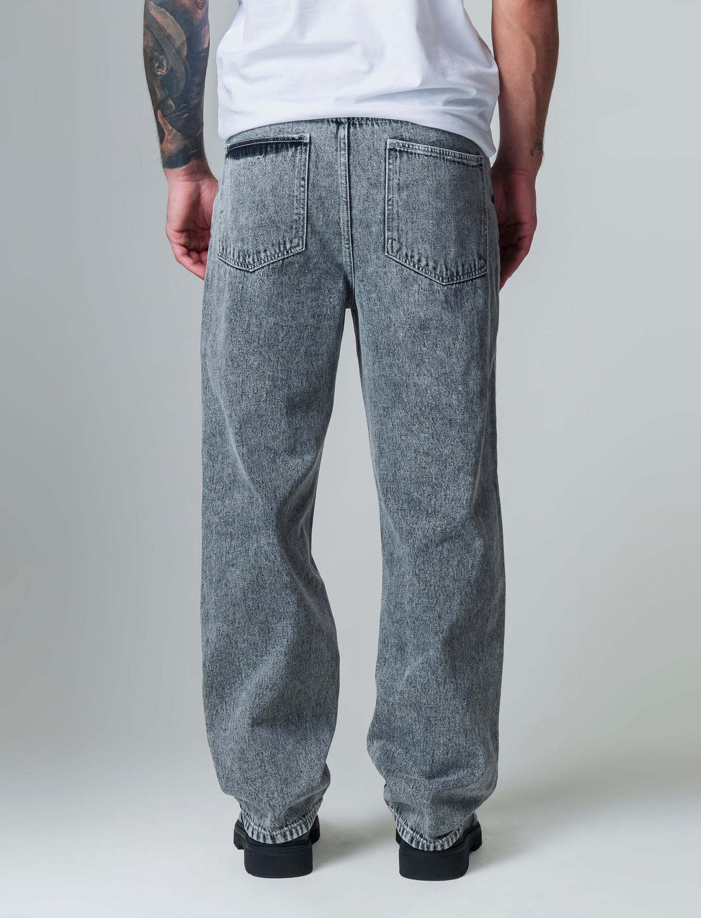 Jeans baggy fit grigio medio da uomo - Denim