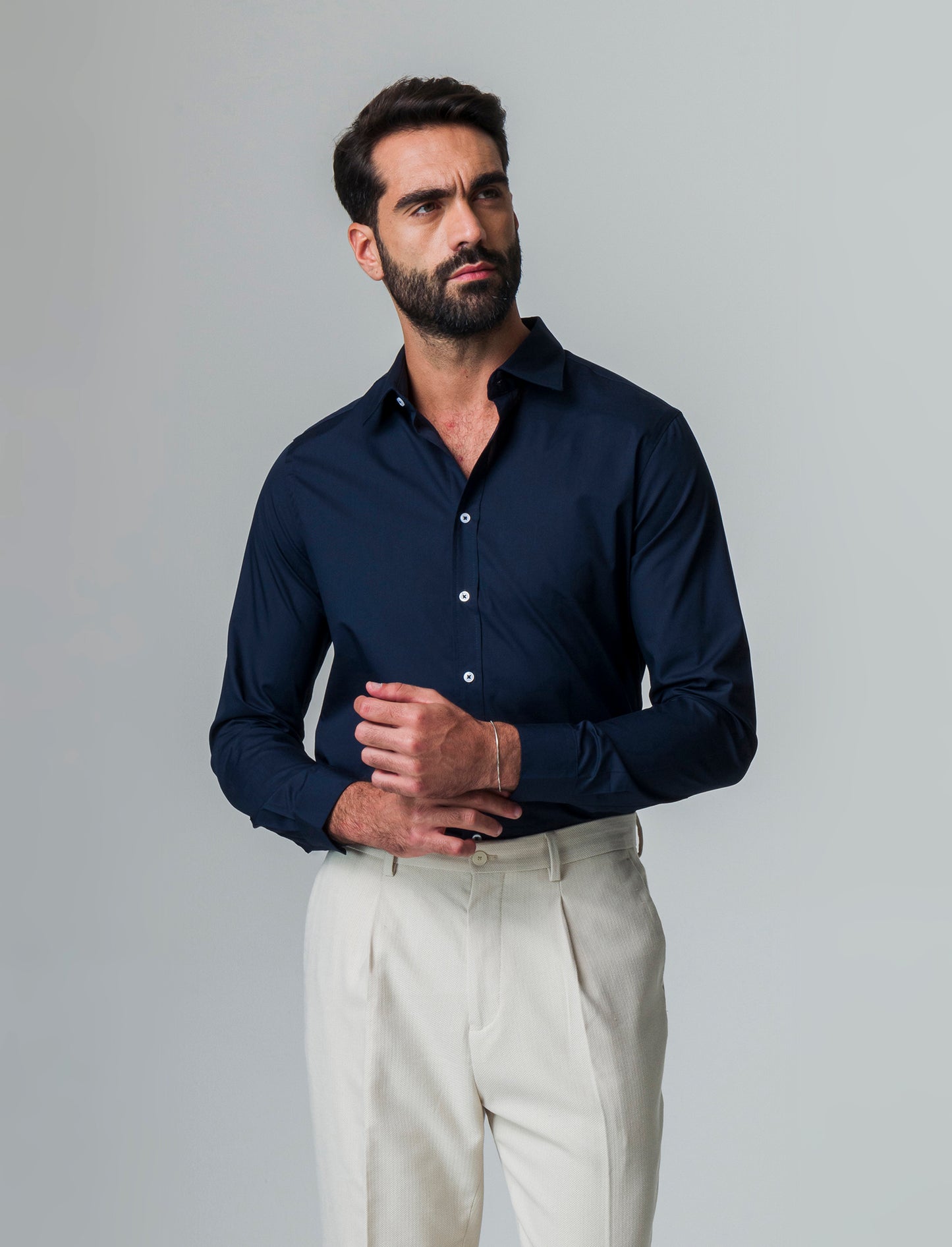 Camicia basic regular fit easy iron da uomo - Blu