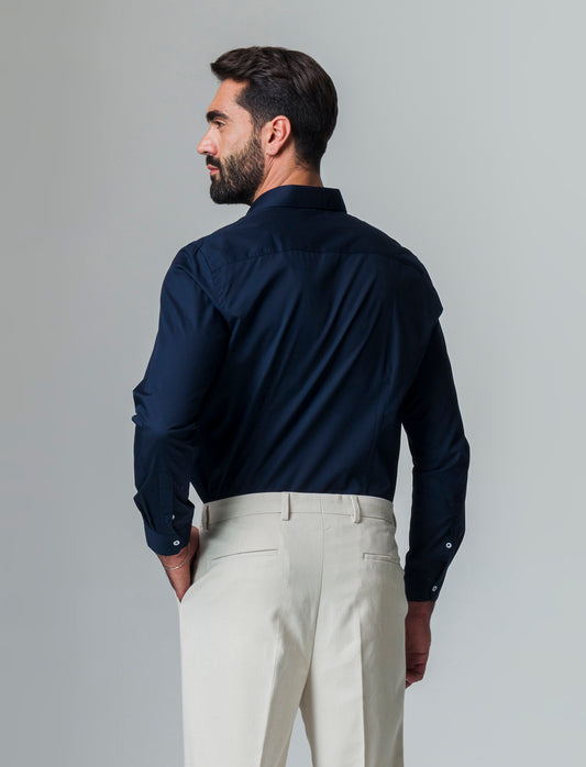 Camicia basic regular fit easy iron da uomo - Blu