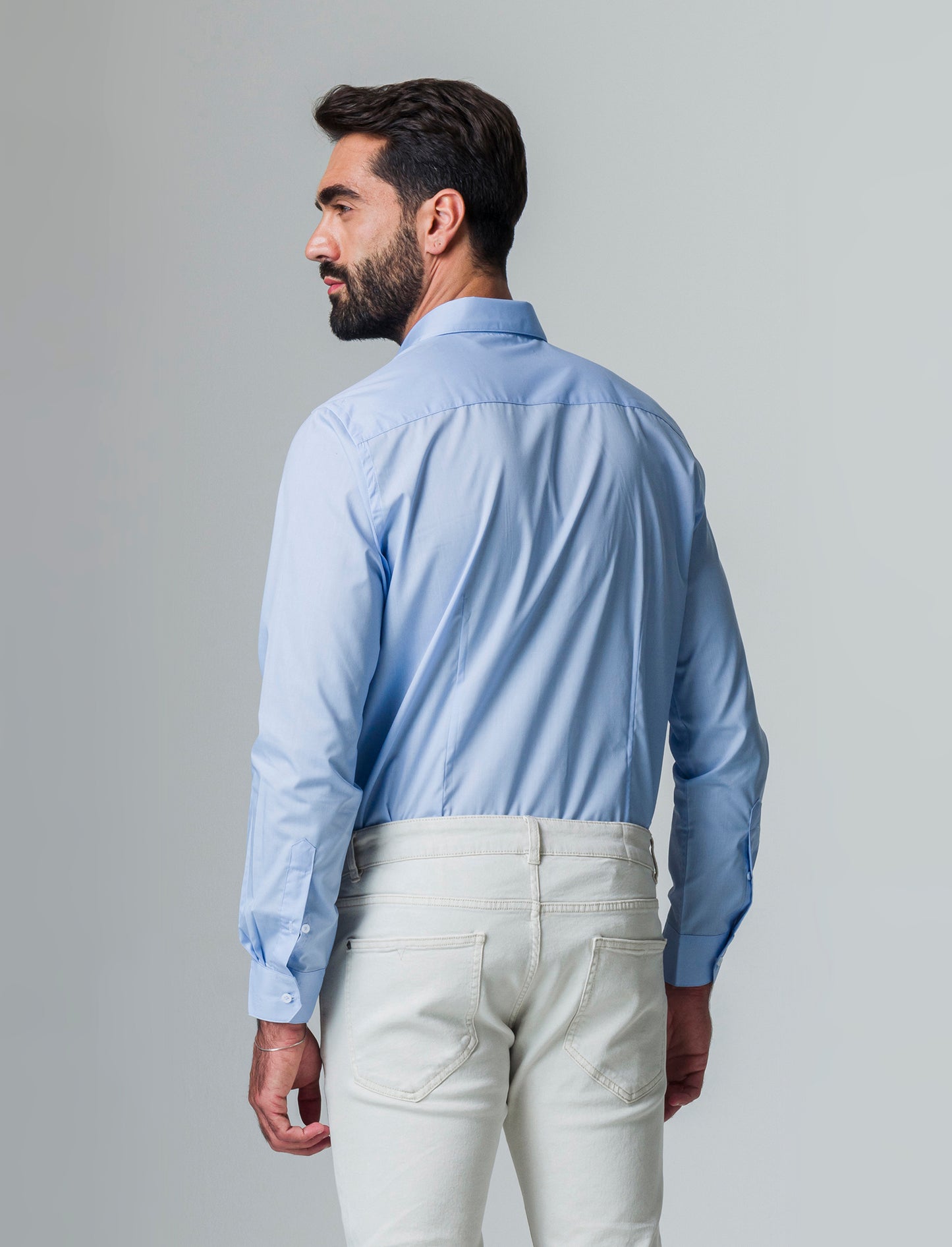 Man's basic regular fit easy iron shirt - Sky blue