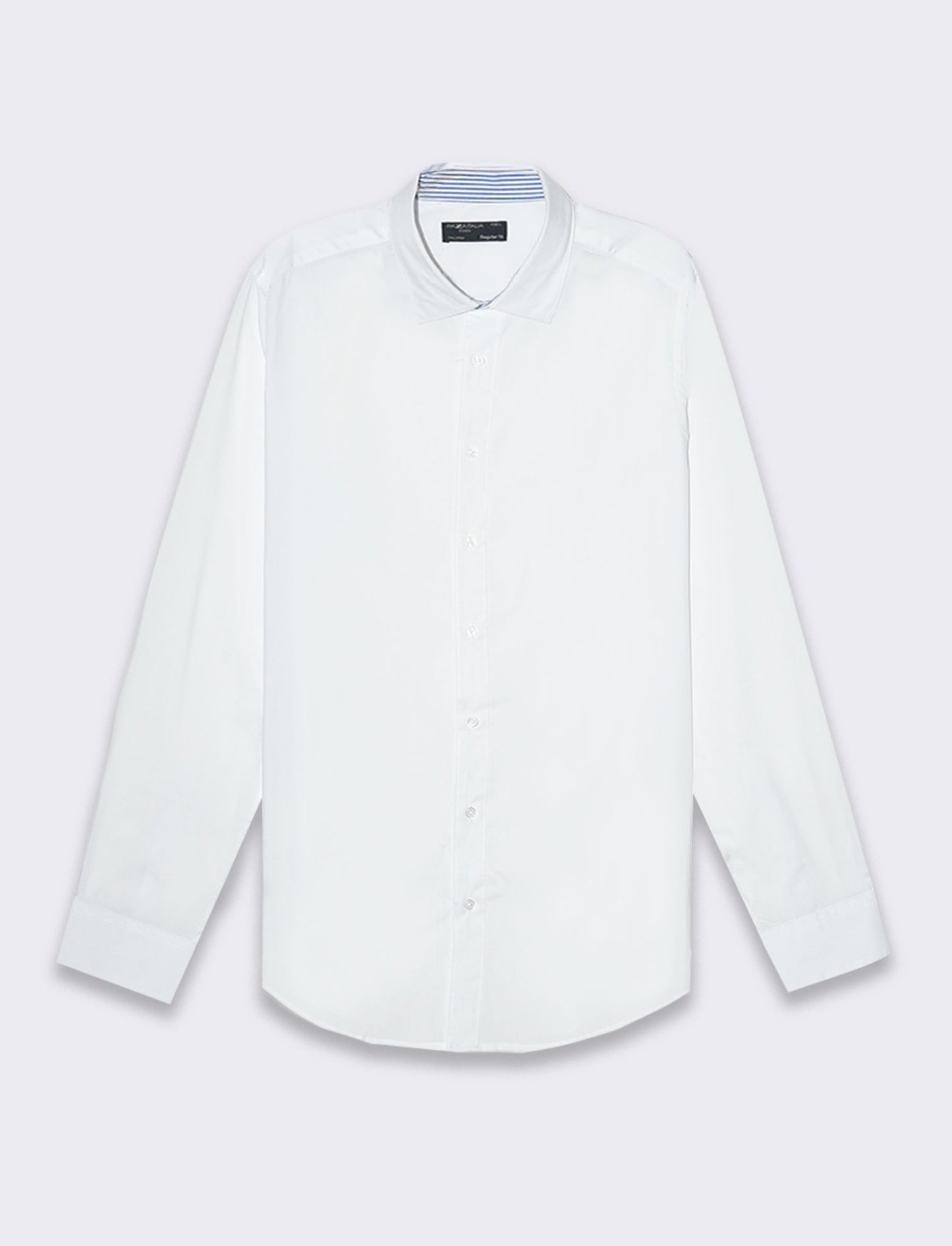 Camicia regular fit easy iron unita ed a fantasia da uomo - Bianco