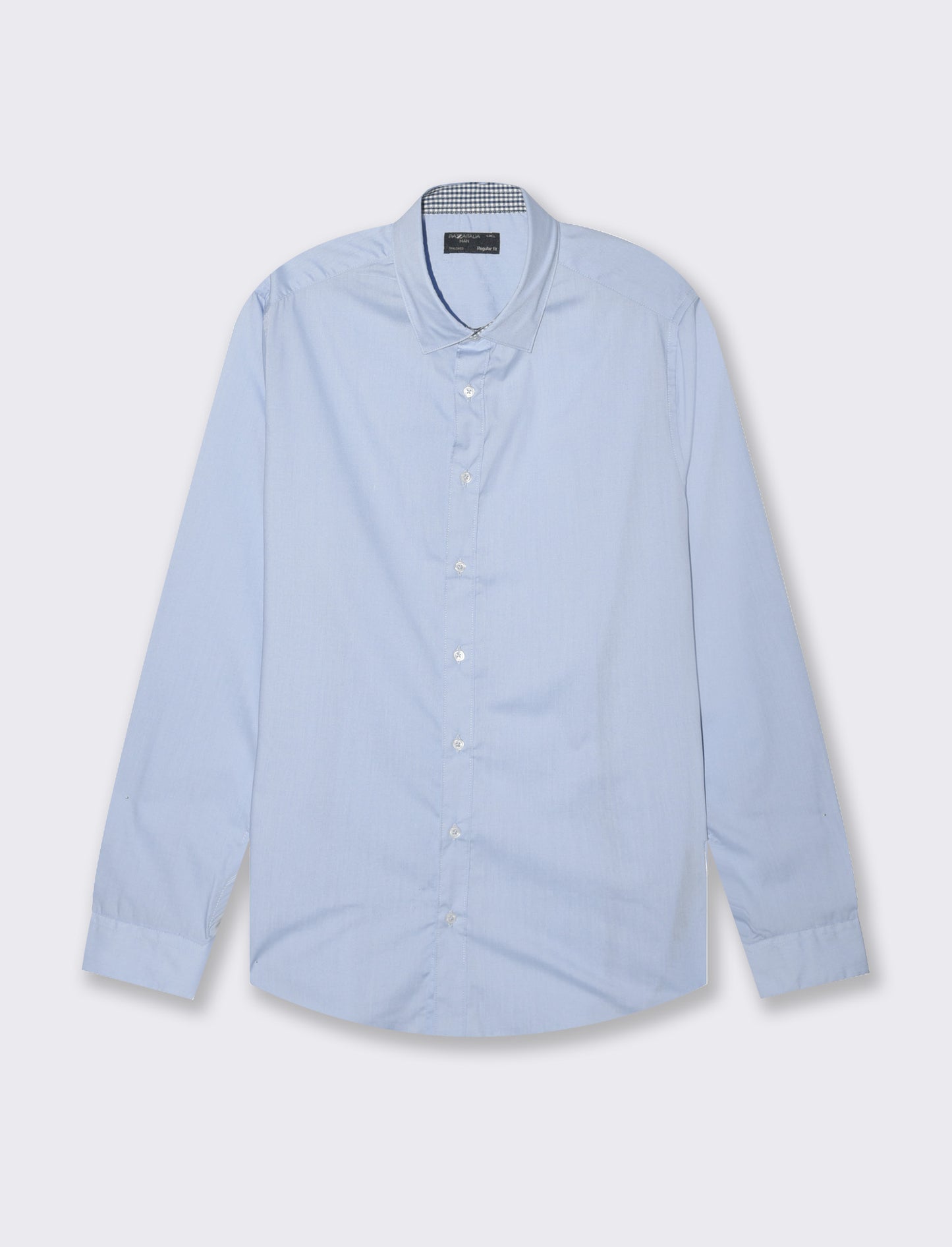 Camicia regular fit easy iron unita ed a fantasia da uomo - Celeste