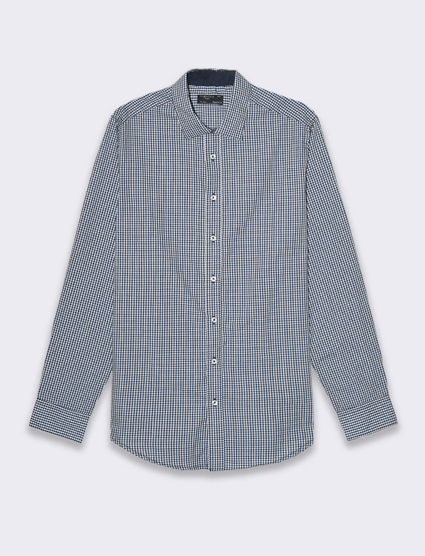 Camicia regular fit easy iron unita ed a fantasia da uomo - navy