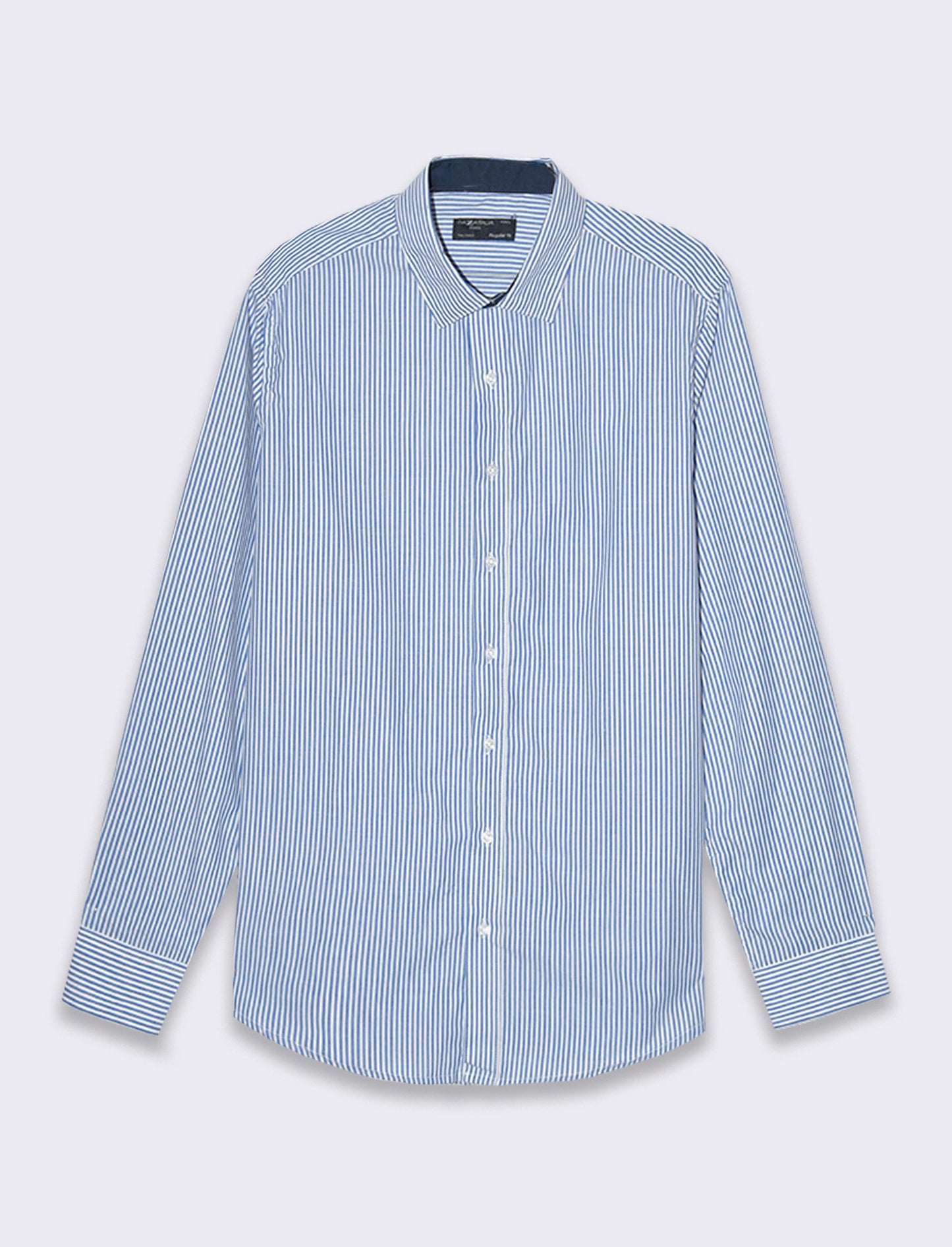 Camicia regular fit easy iron unita ed a fantasia da uomo - Bluette