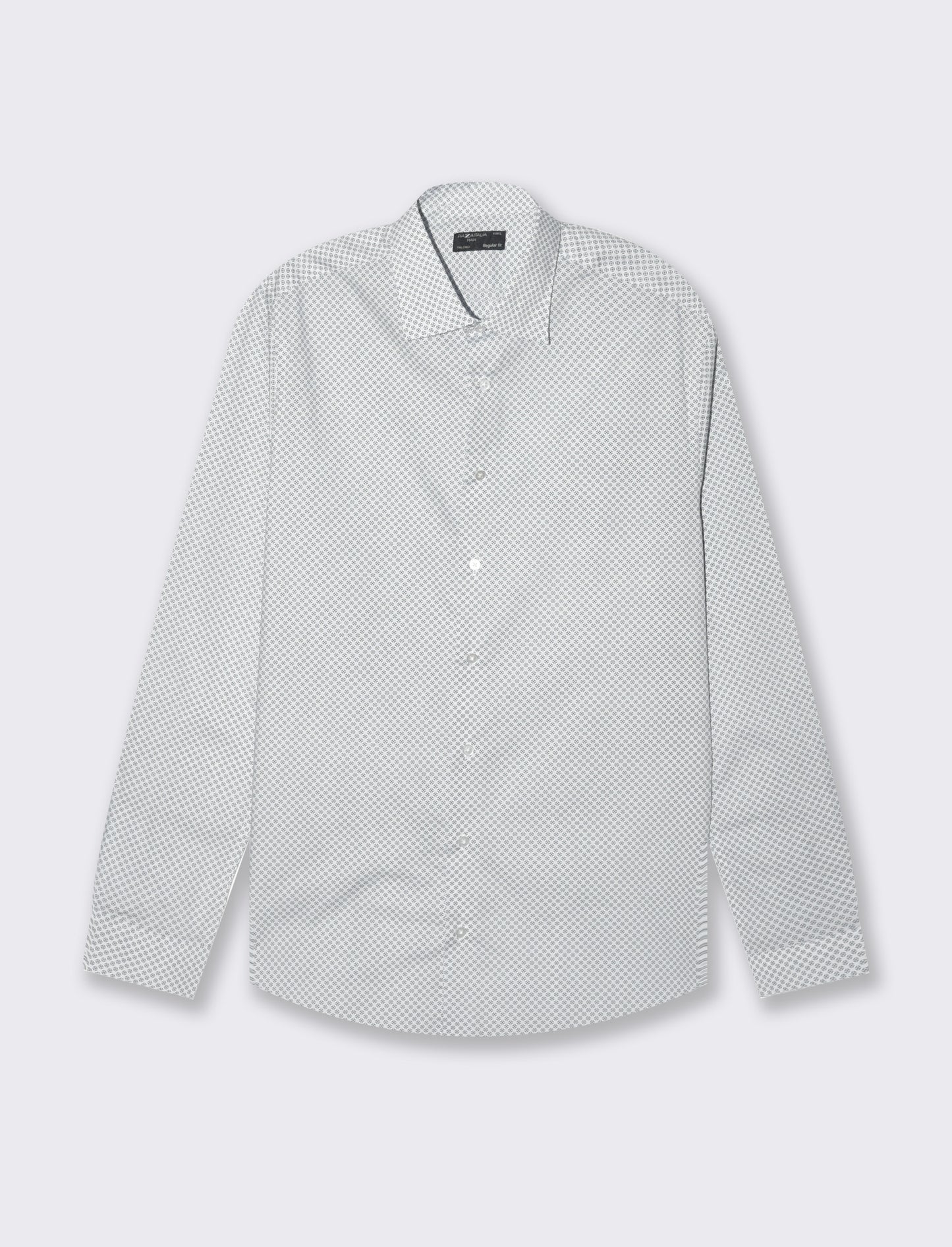 Man's regular fit micro pattern shirt - Grey