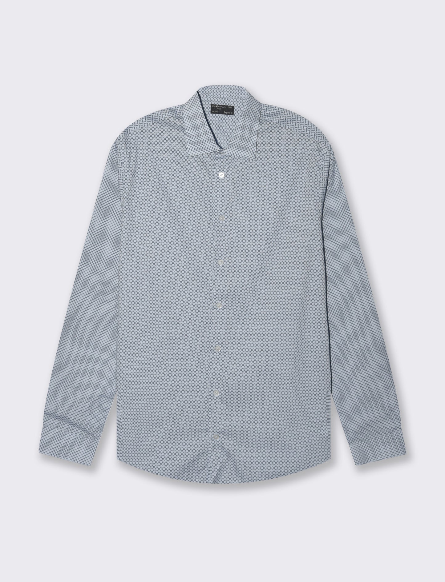 Camicia micro fantasia regular fit da uomo - Celeste