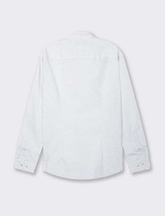 Camicia micro fantasia regular fit da uomo - Azzurro