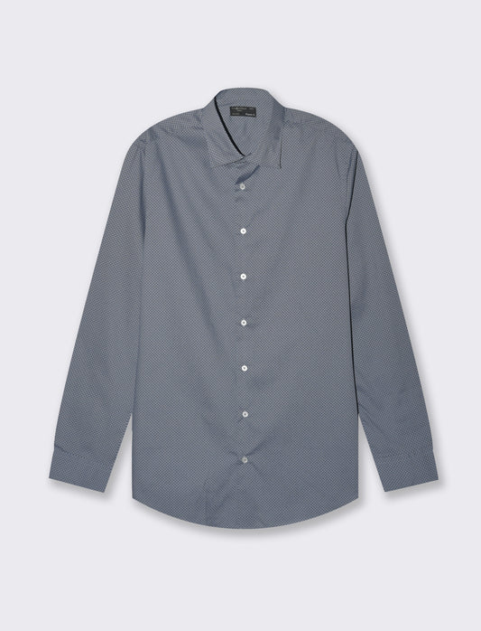 Man's regular fit micro pattern shirt - Sky blue