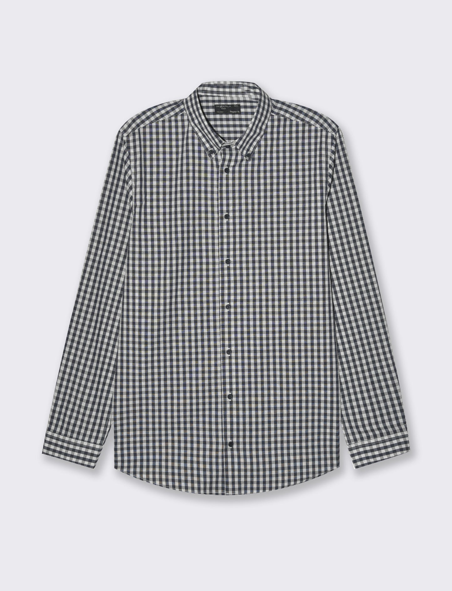 Camicia fantasia a quadri da uomo - Blu