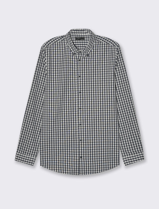 Camicia fantasia a quadri da uomo - Blu