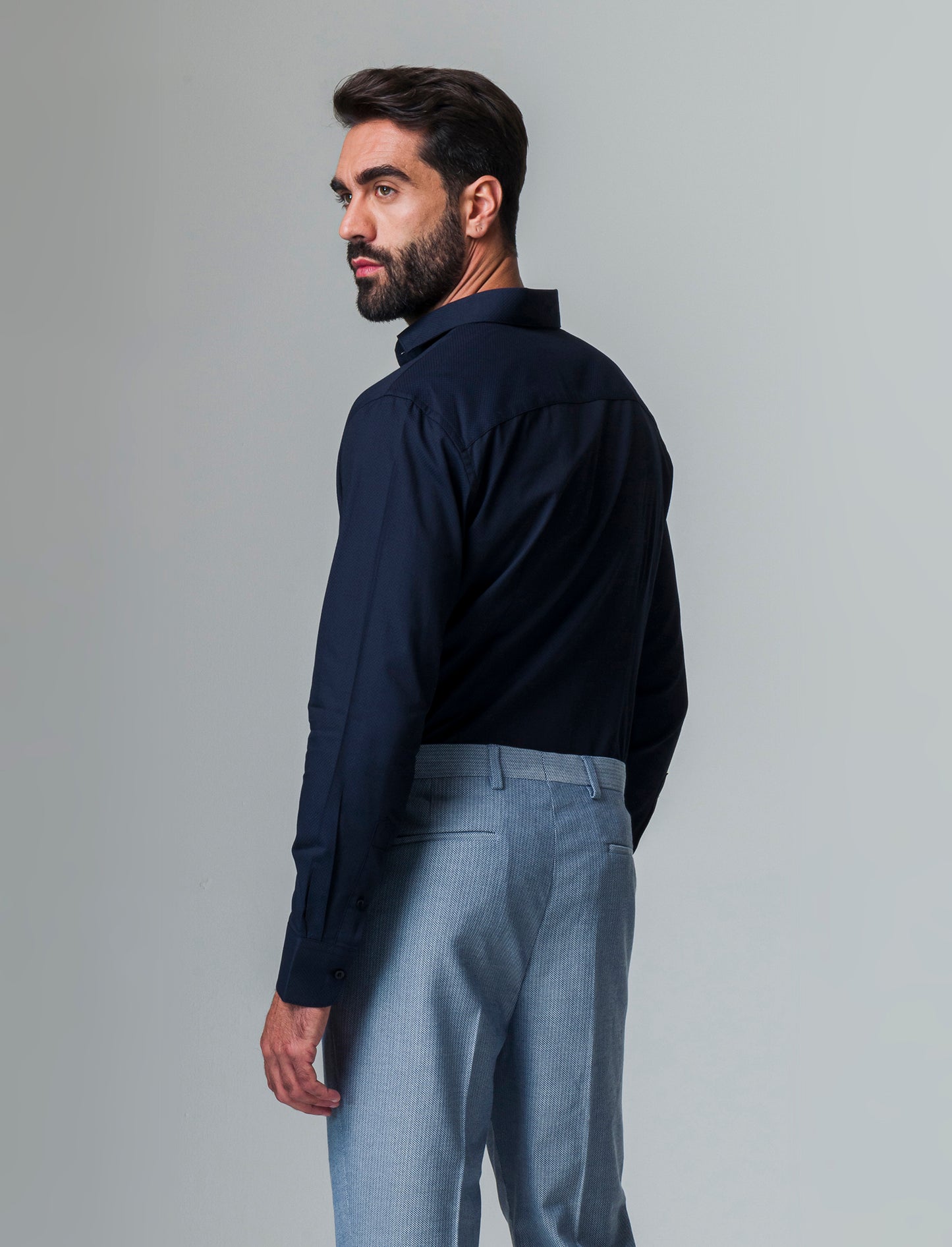 Man's structured regular fit formal shirt - Black