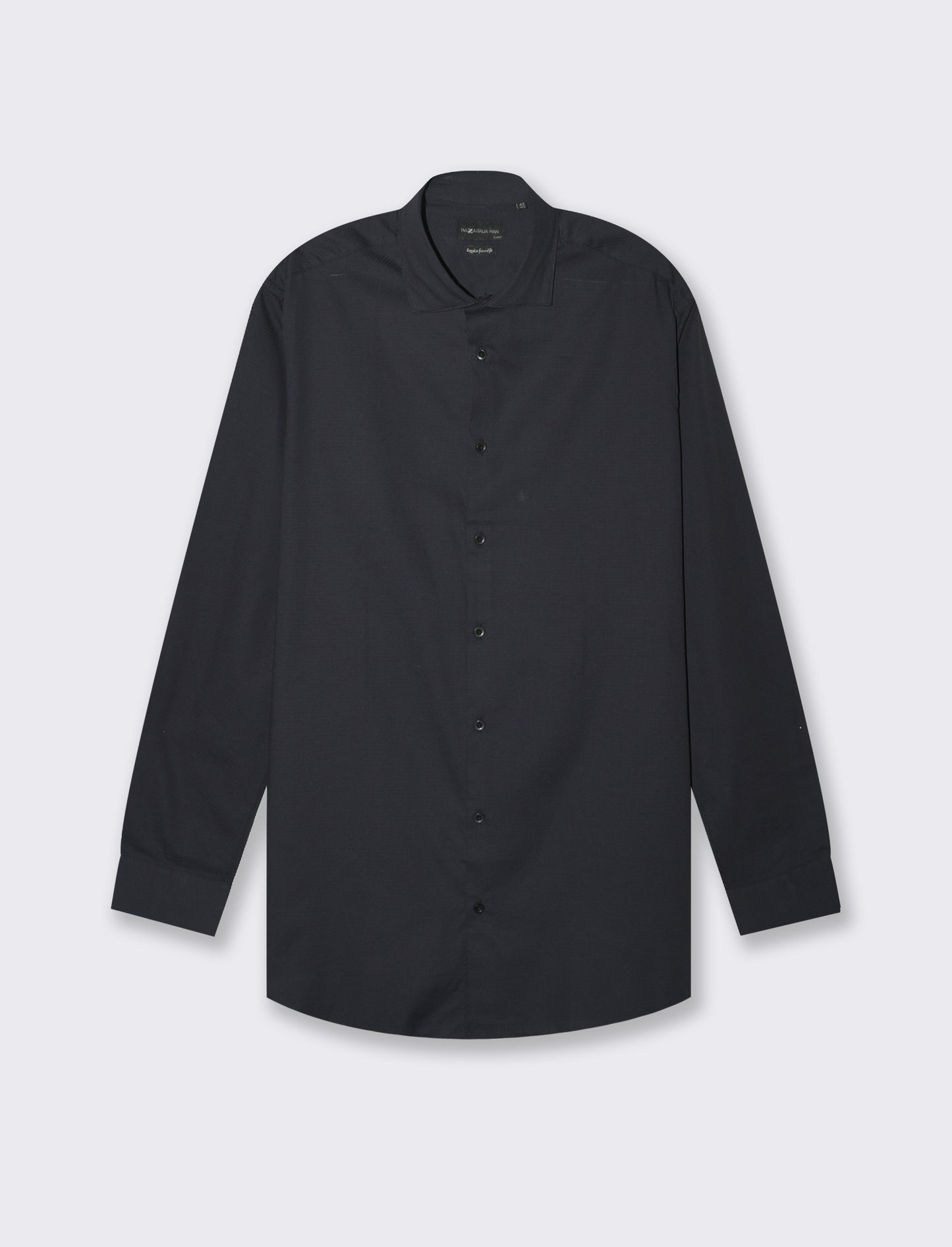 Man's structured regular fit formal shirt - Black