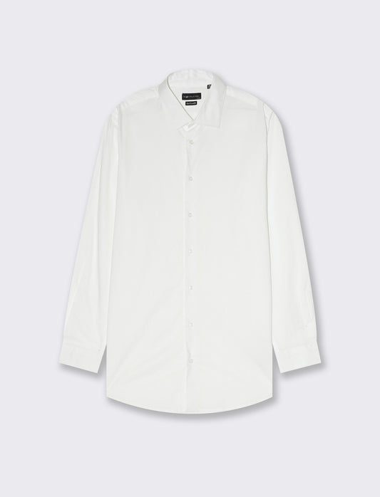 Man's slim fit stretch poplin shirt - White