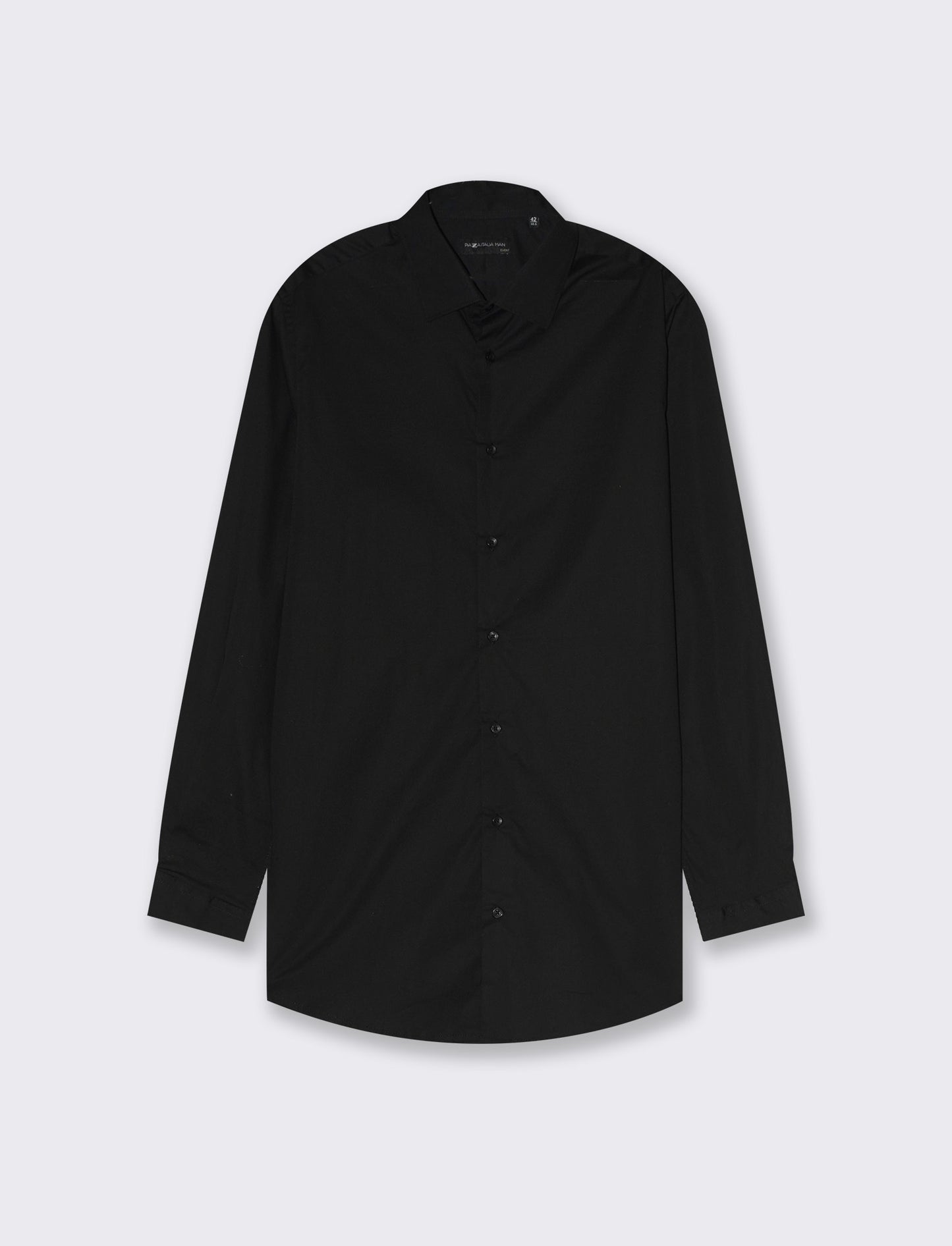 Man's slim fit stretch poplin shirt - Black