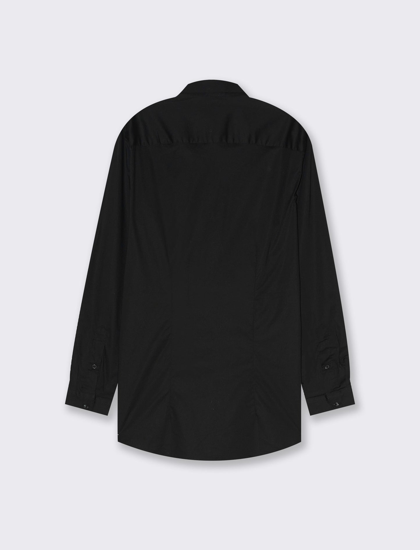 Man's slim fit stretch poplin shirt - Black