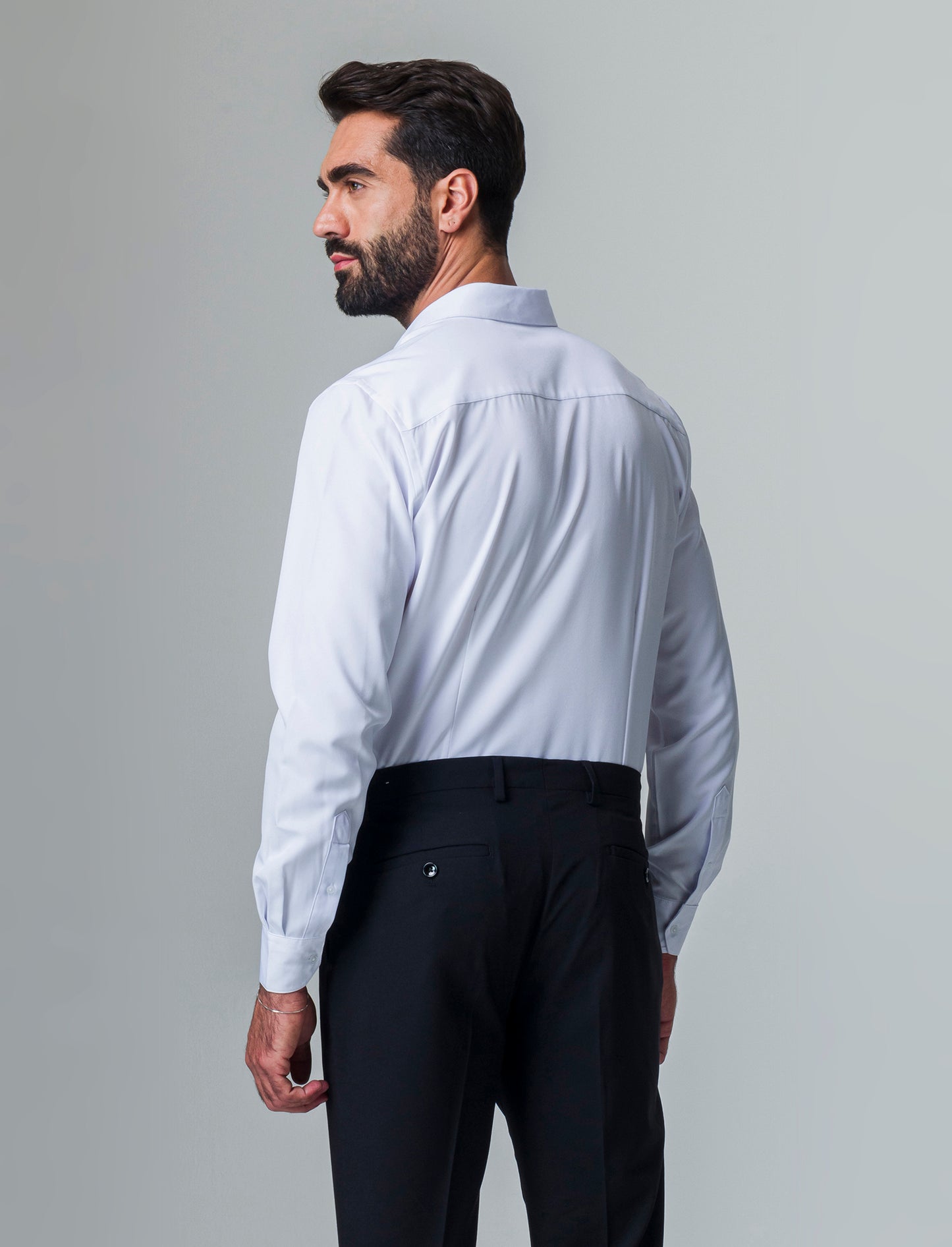 Camicia slim fit tessuto tecnico da uomo - Bianco
