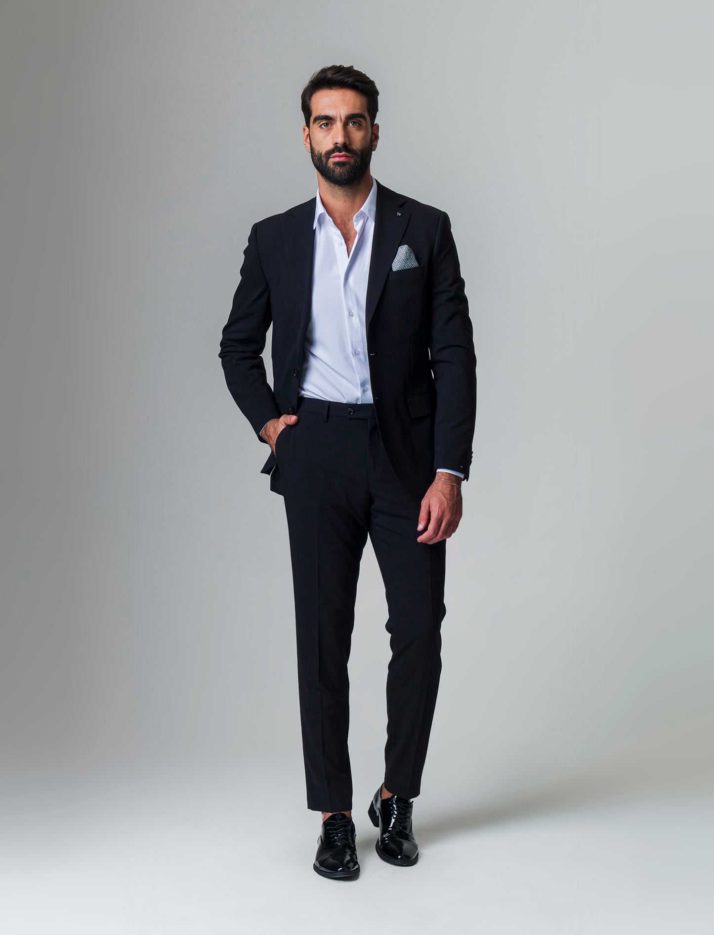 Camicia slim fit tessuto tecnico da uomo - Bianco