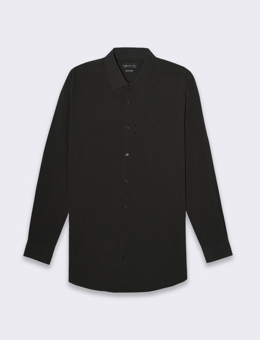 Man's slim fit technical fabric shirt - Black