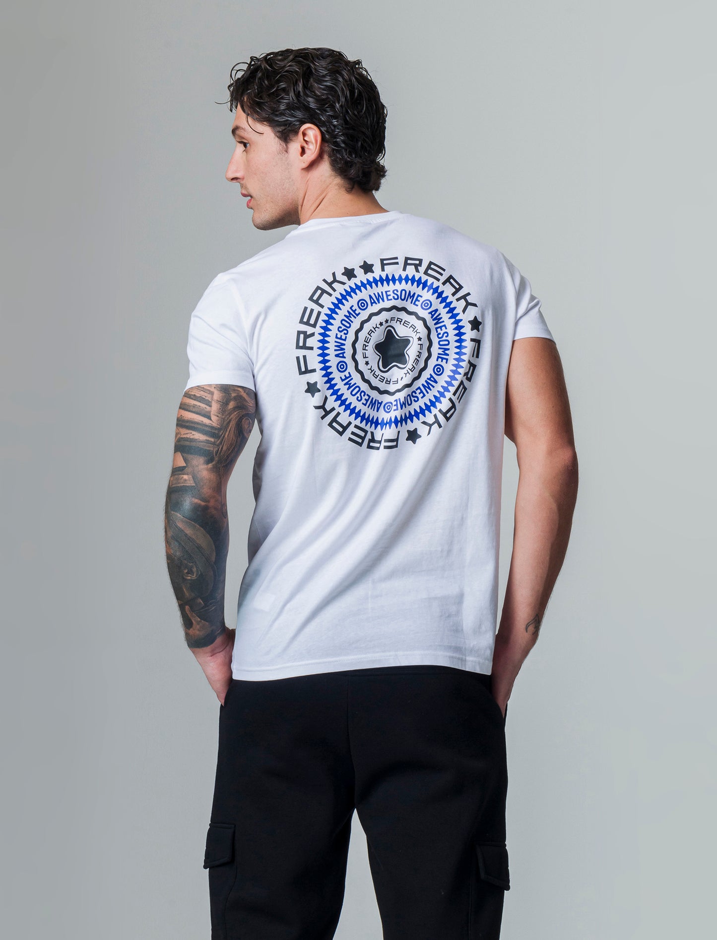 T-shirt in cotone con stampe regular fit da uomo - Bianco