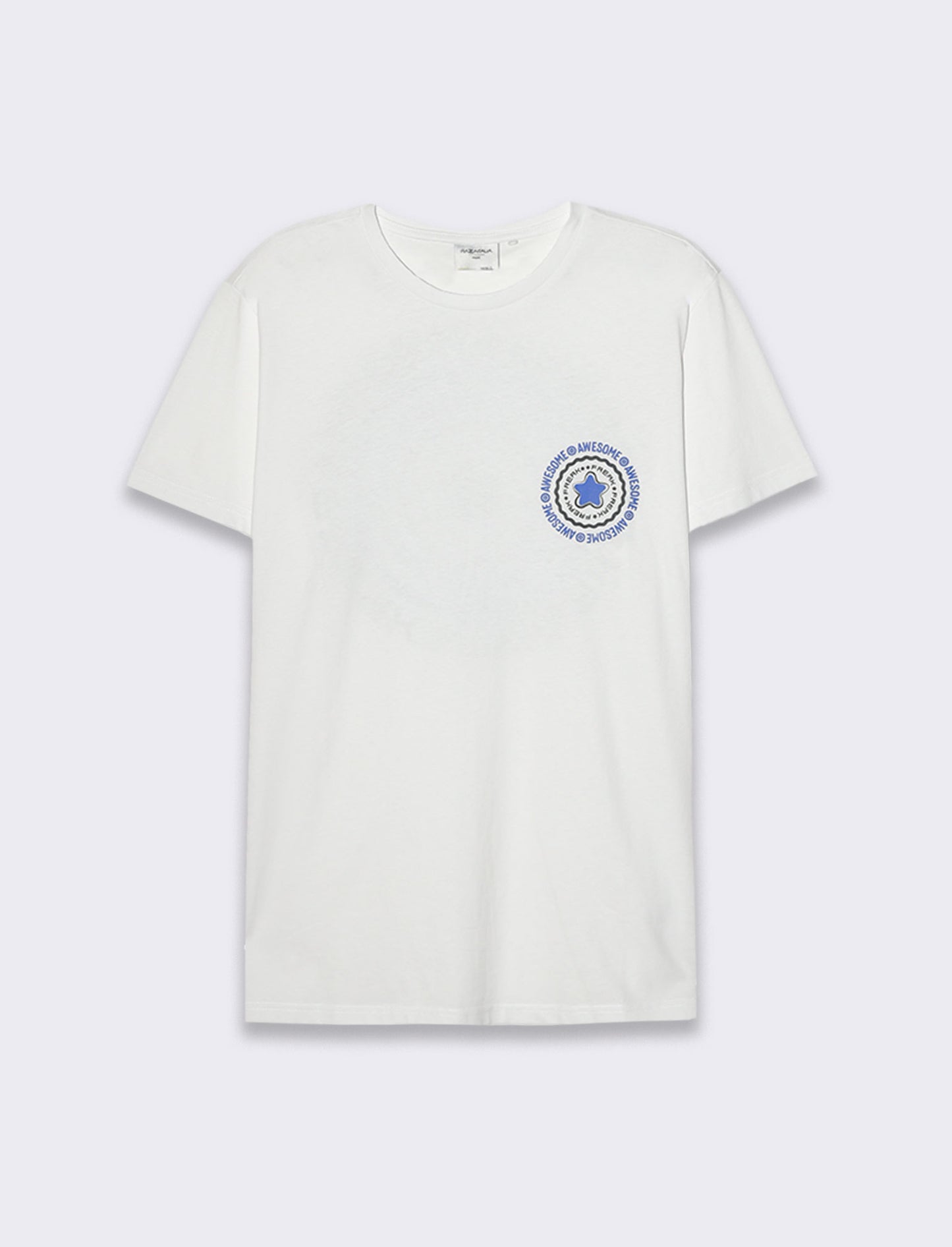 T-shirt in cotone con stampe regular fit da uomo - Bianco