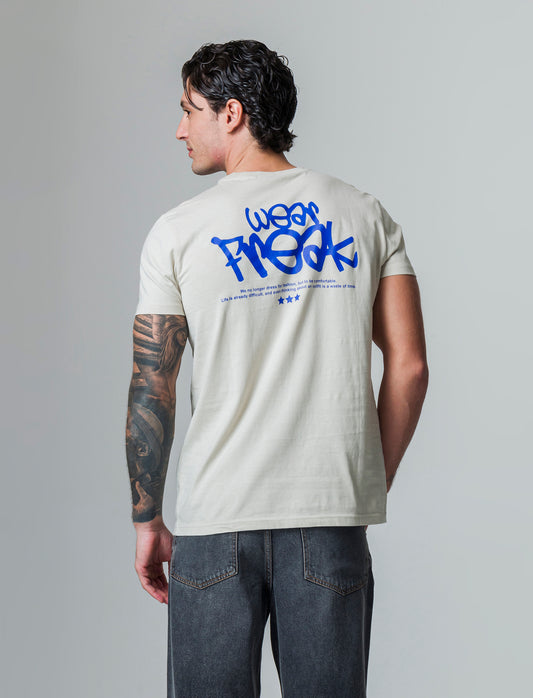 T-shirt in cotone con stampe regular fit da uomo - Grigio ghiaccio