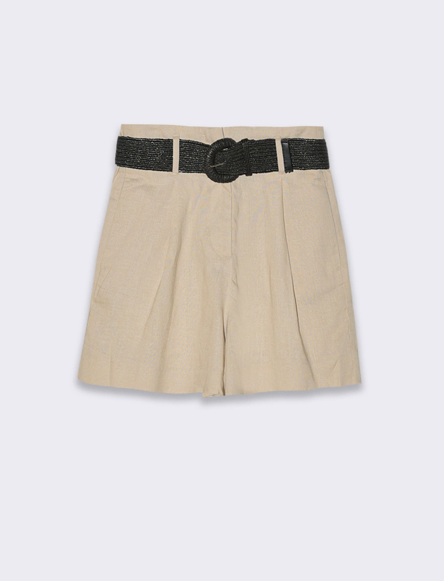 Short con cintura da donna - Beige corda