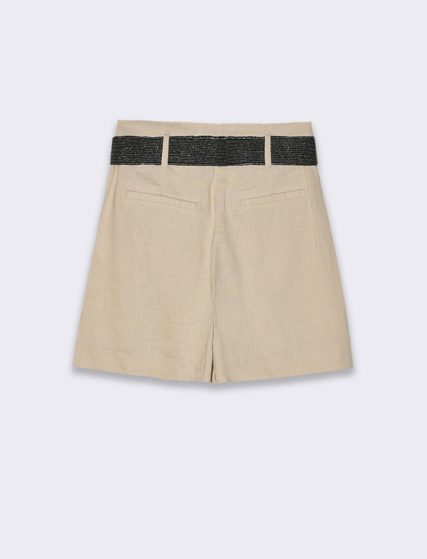Short con cintura da donna - Beige corda