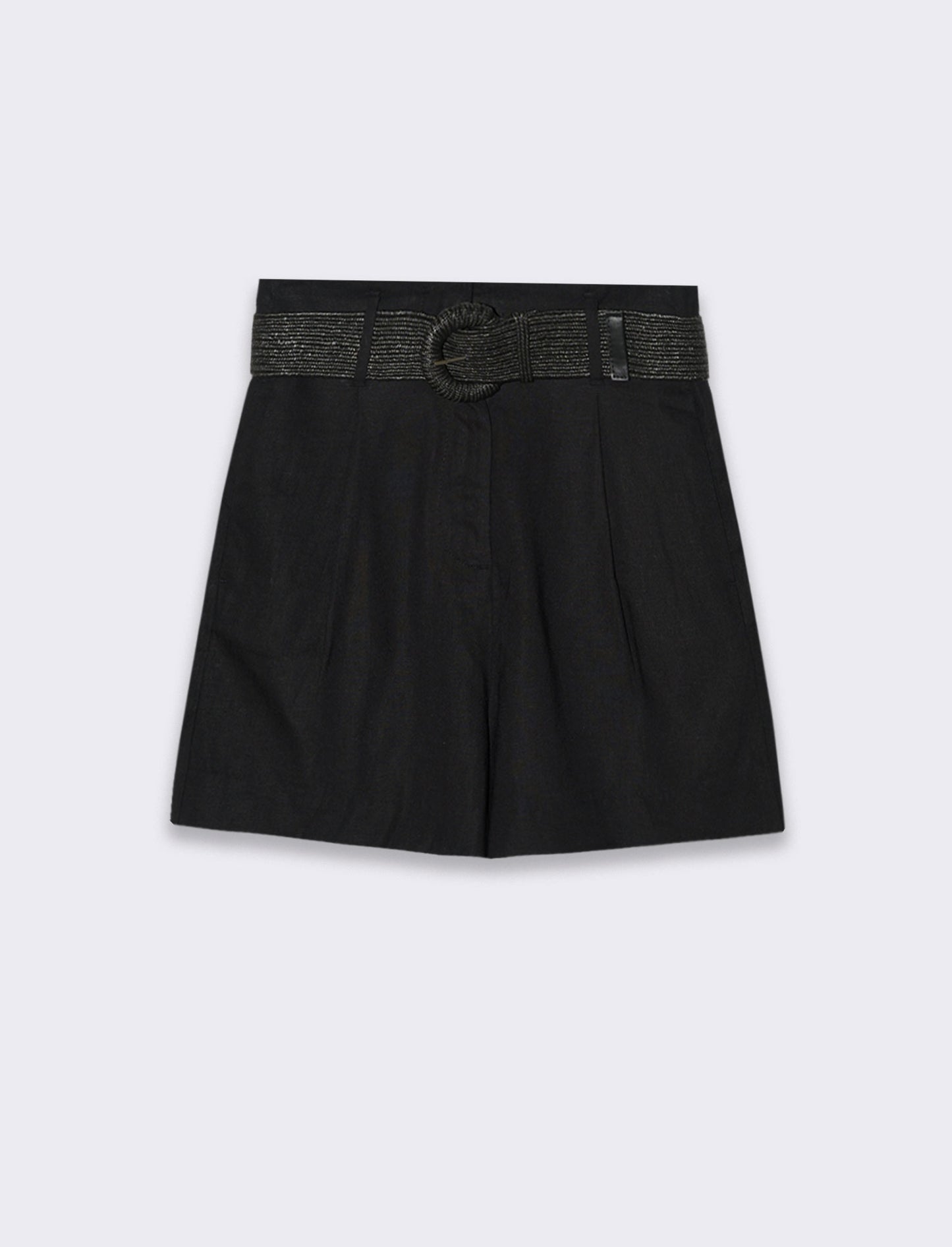 Short con cintura da donna - Nero