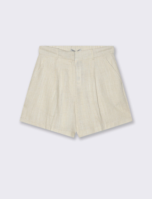 Short con elastico in vita da donna - Beige corda