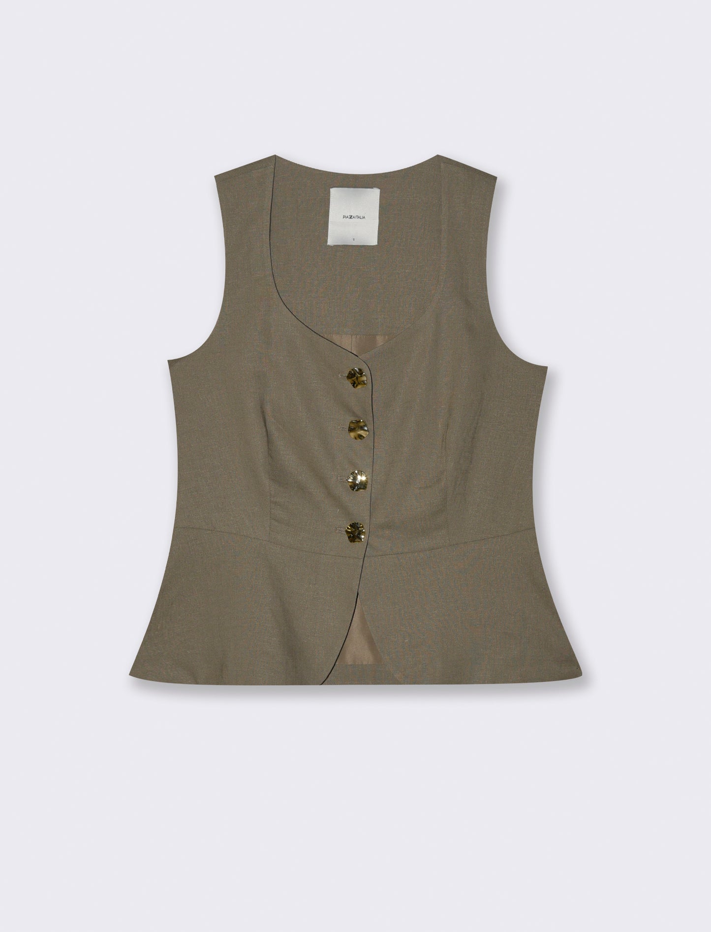 Gilet con bottoni gioiello da donna - Verde salvia