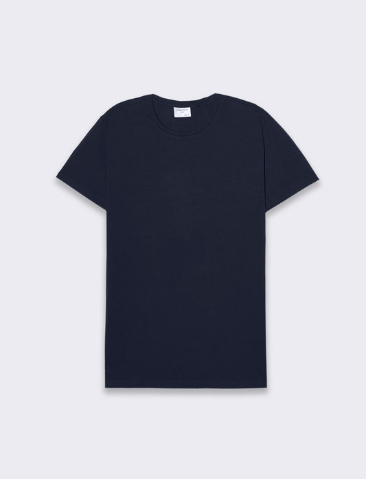 Man's slim fit cotton stretch basic t-shirt - Blue