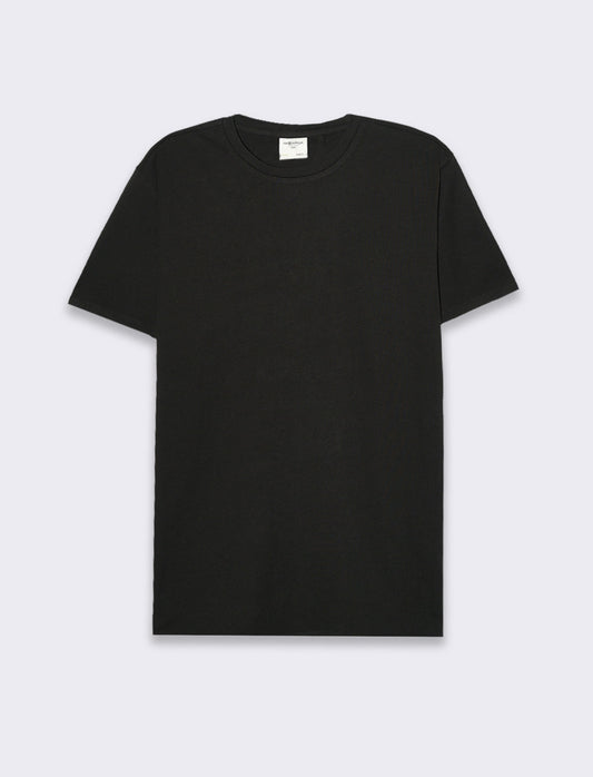 T-shirt waffle regular fit da uomo - Nero