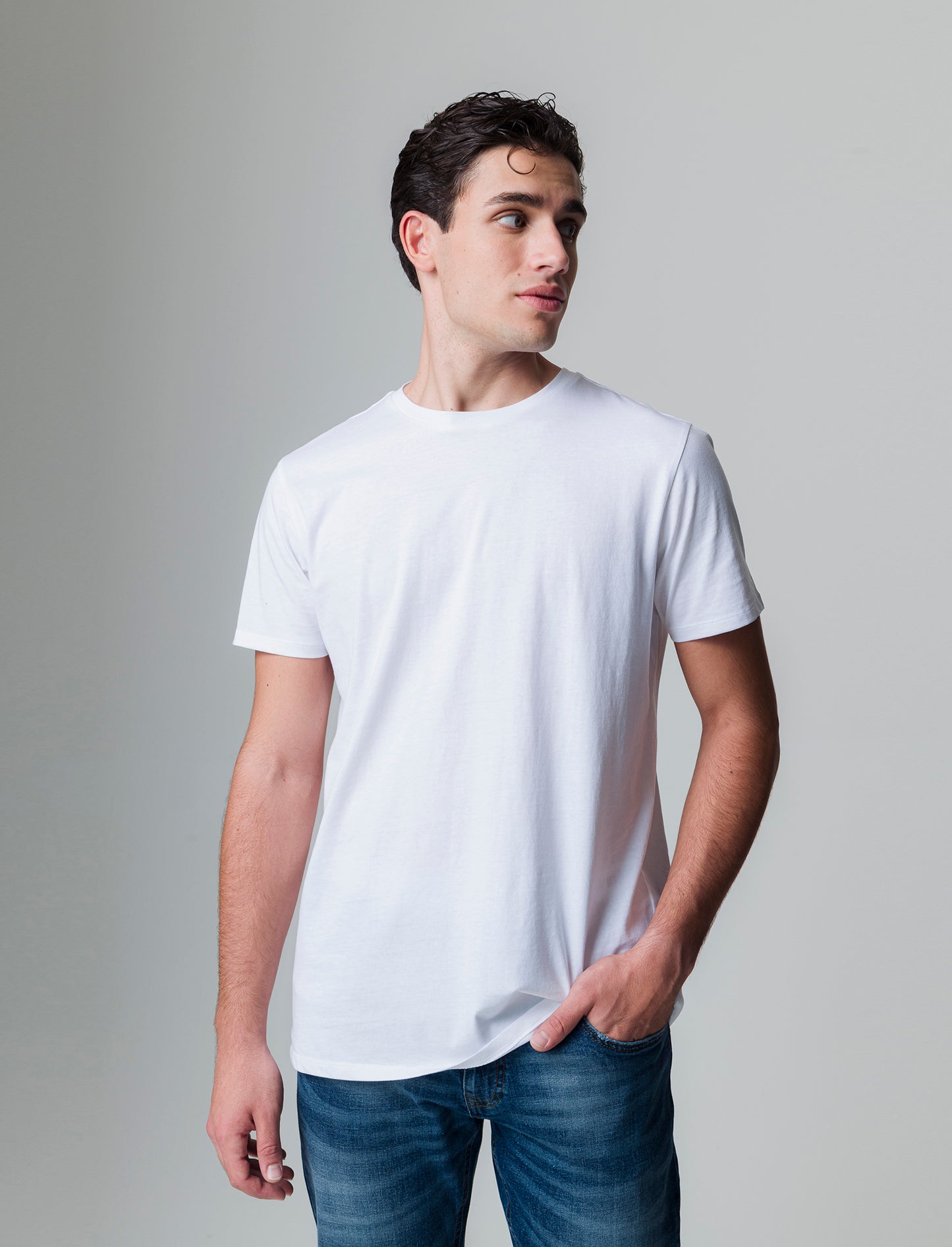 T-shirt waffle regular fit da uomo - Bianco
