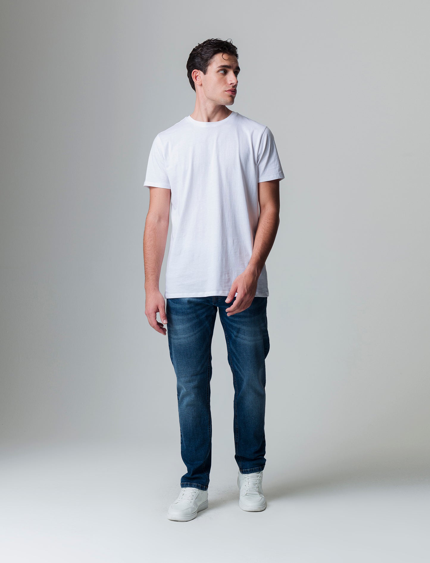 T-shirt waffle regular fit da uomo - Bianco