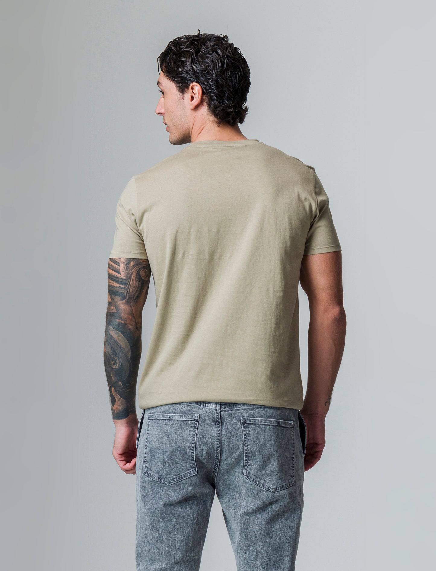 T-shirt waffle regular fit da uomo - Verde salvia