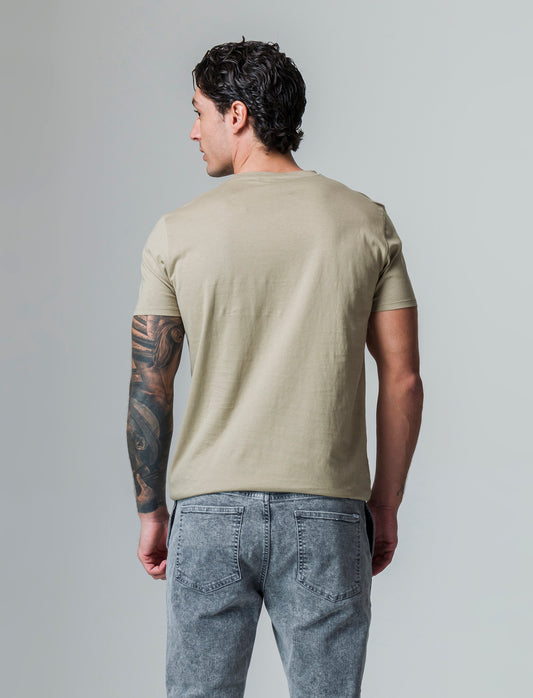 T-shirt waffle regular fit da uomo - Verde salvia