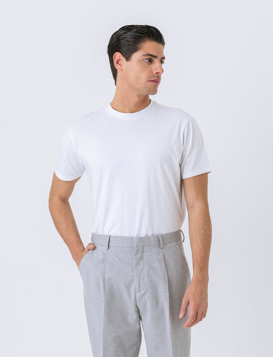 Man's premium cotton basic t-shirt regular fit - White