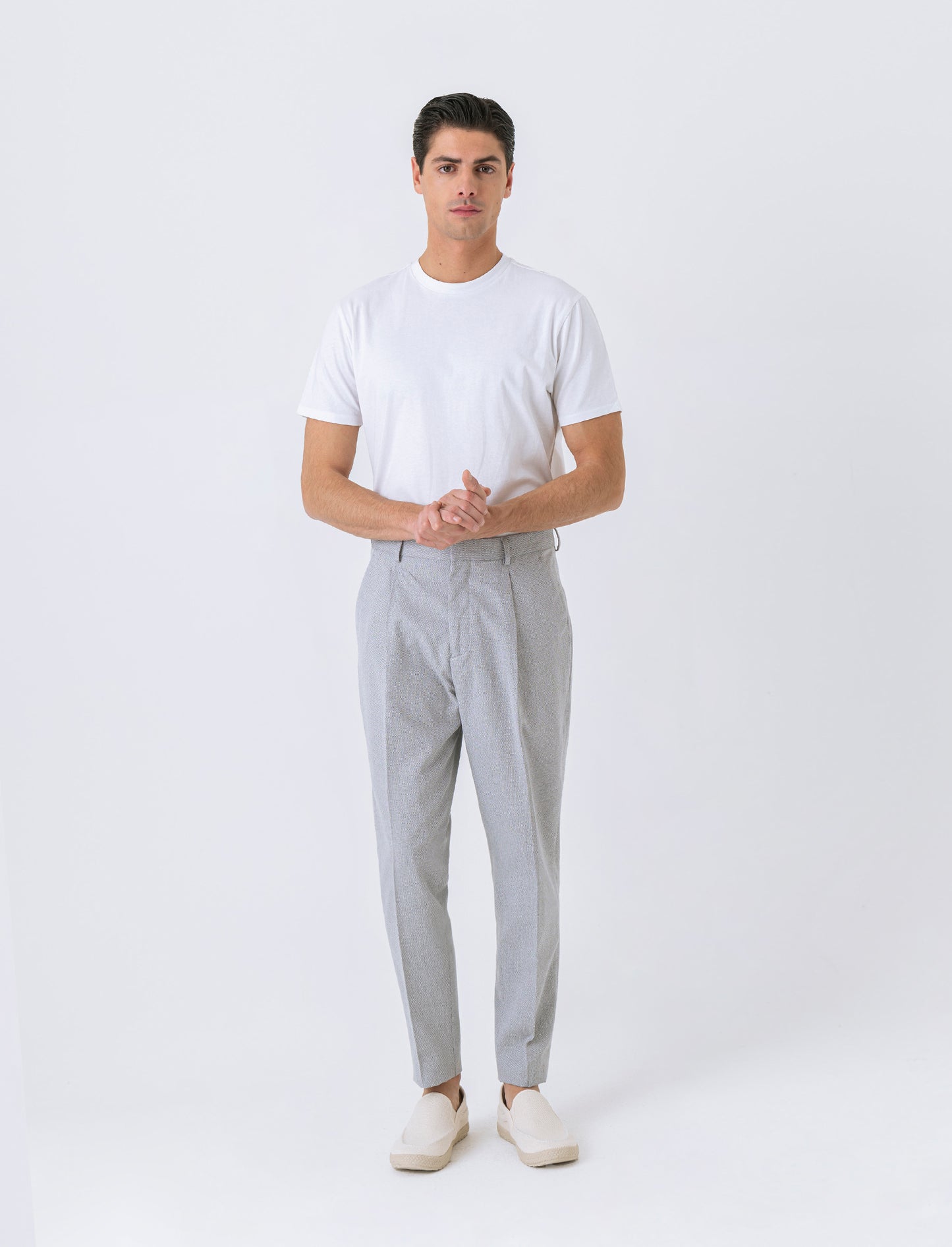 Man's premium cotton basic t-shirt regular fit - White