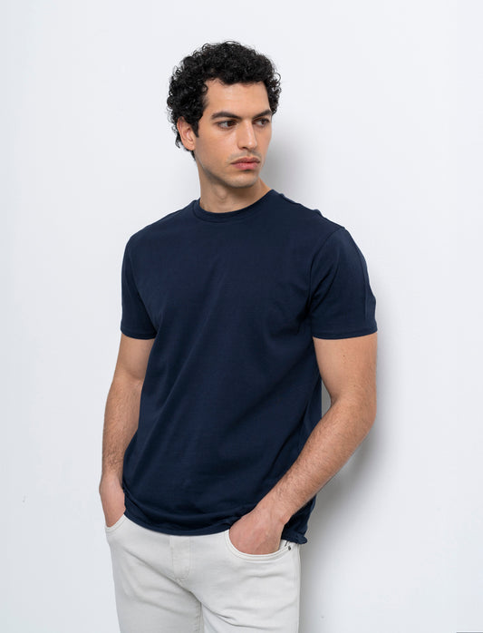 Man's premium cotton basic t-shirt regular fit - Blue
